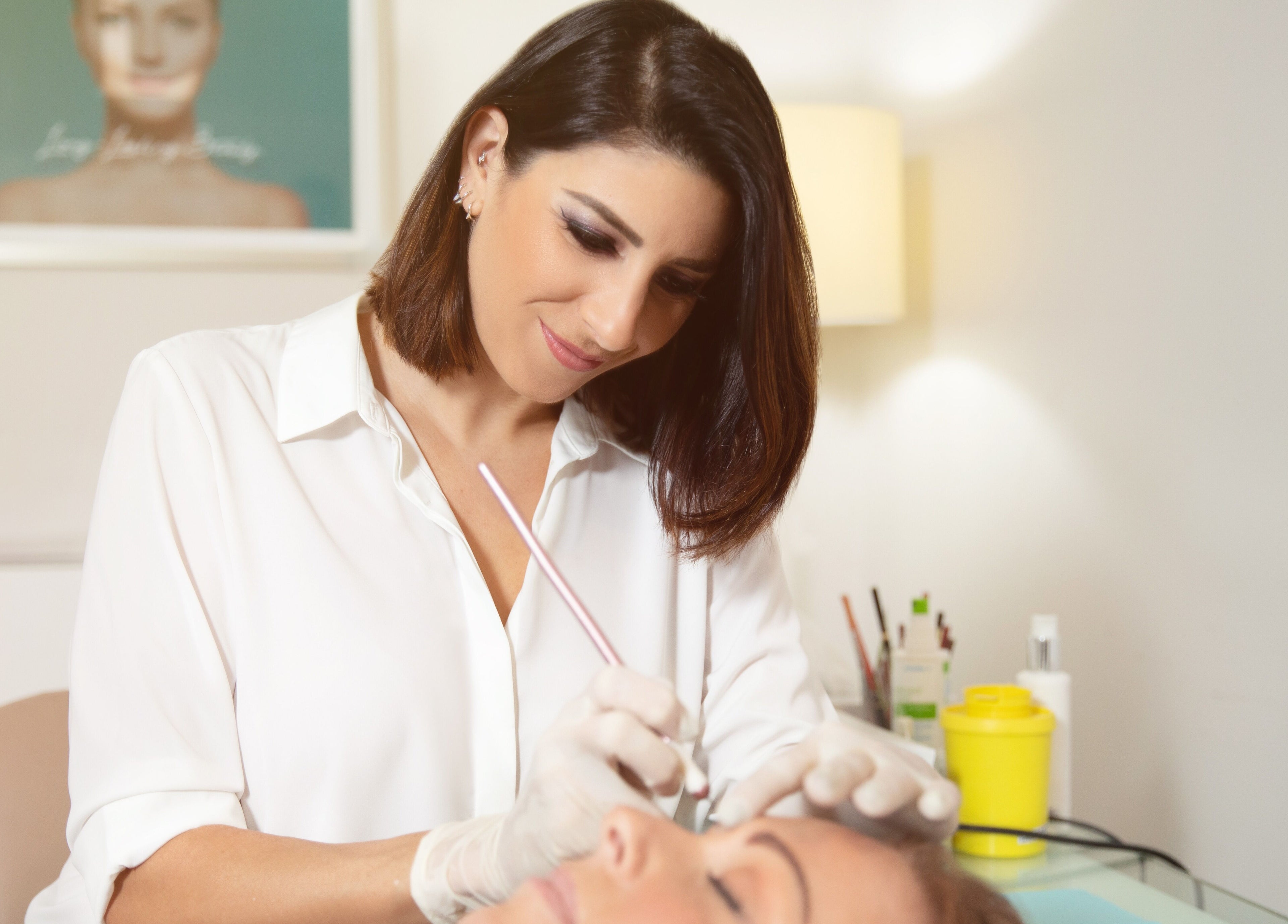 Expert stylist crafting perfect brows at Brows by Patsy, Dubai, Dubai, AE.