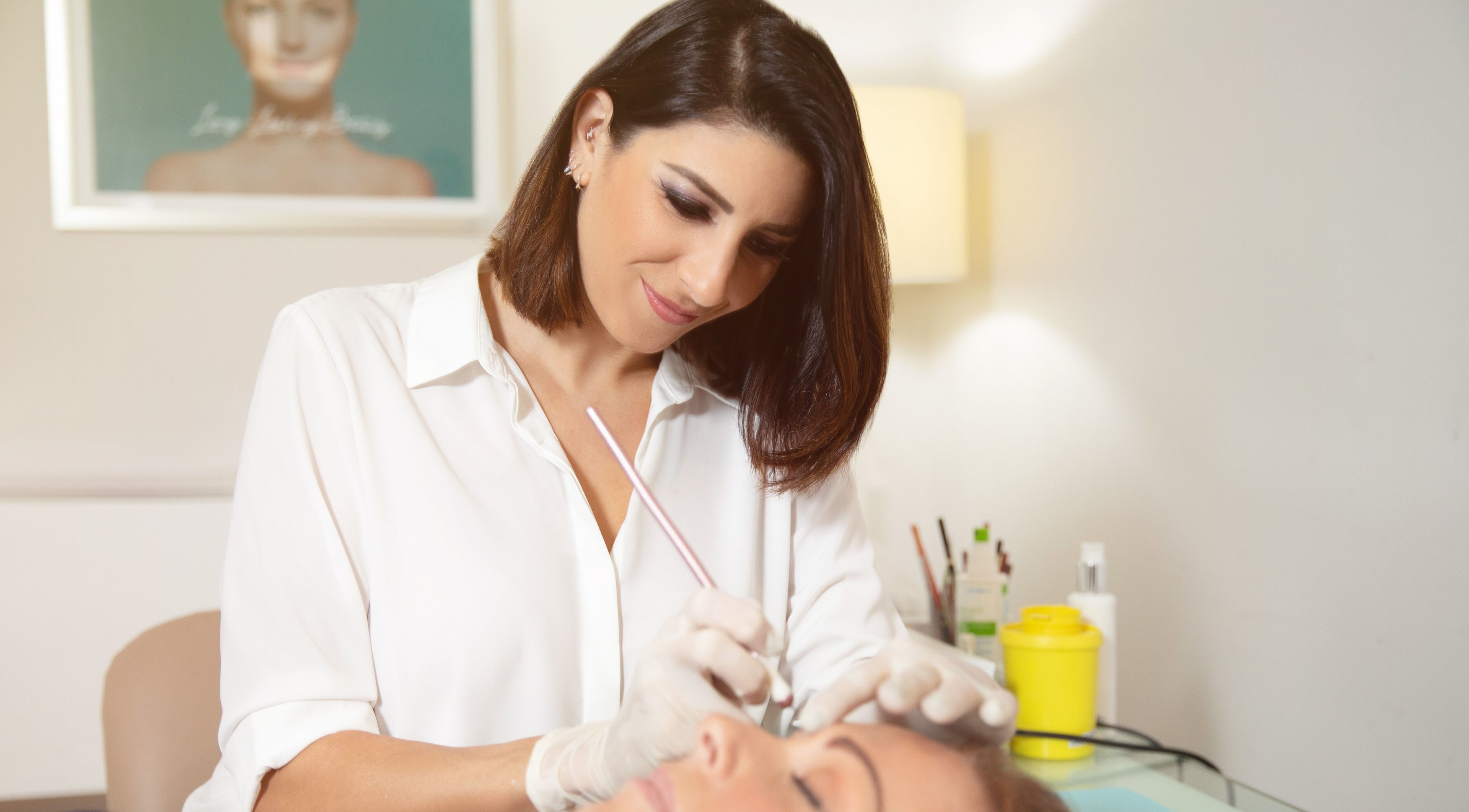 Expert stylist crafting perfect brows at Brows by Patsy, Dubai, Dubai, AE.
