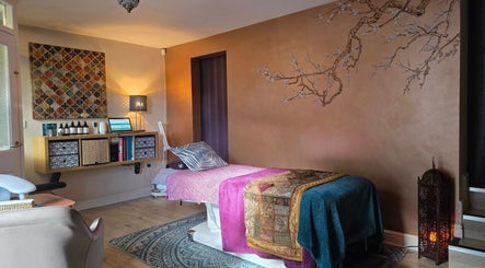 Relaxing treatment room at The Treatment Rooms, Dudley, England, GB with elegant decor and calming ambiance.