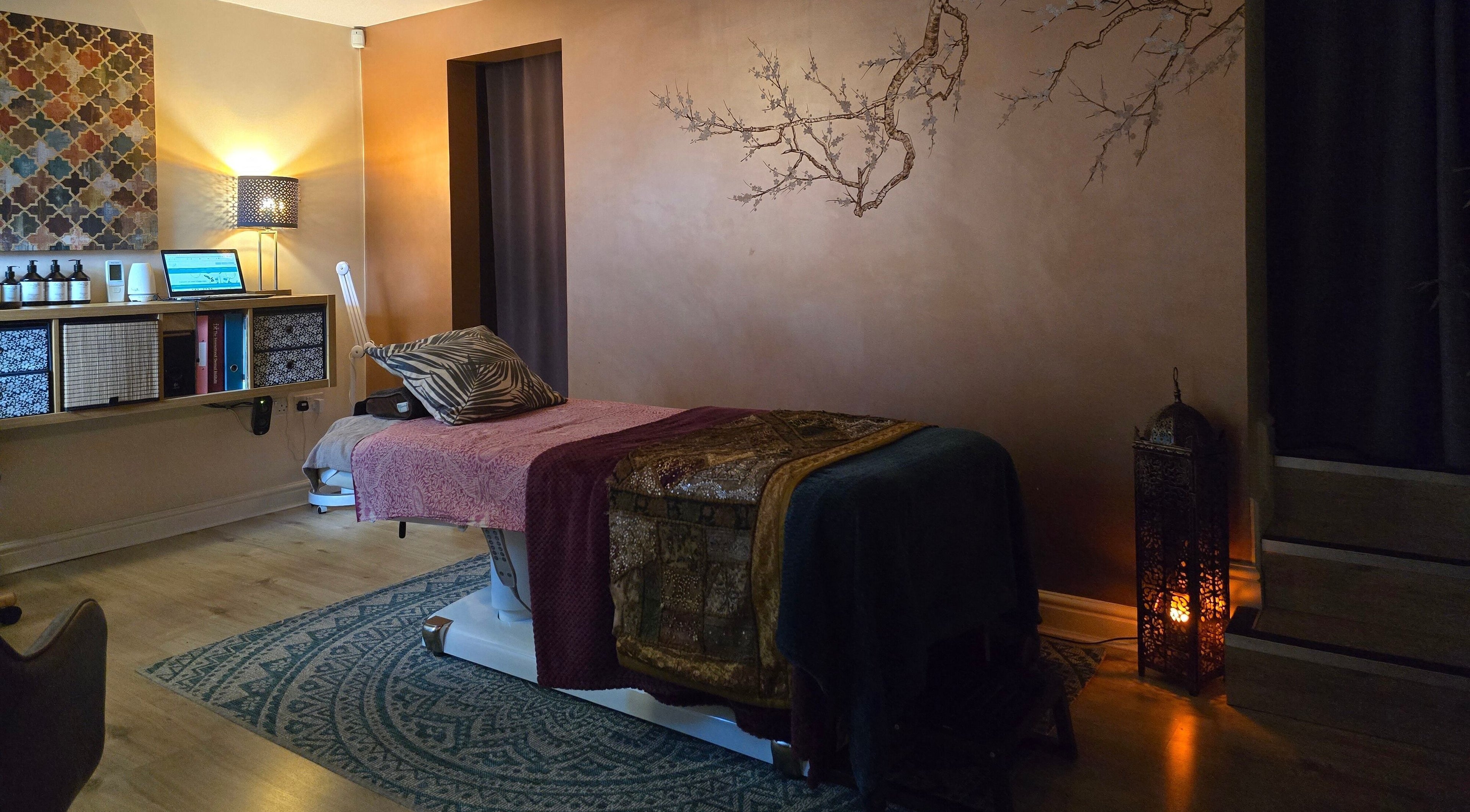 Relaxing treatment room at The Treatment Rooms, Dudley, England, GB with serene decor and tranquil ambiance.