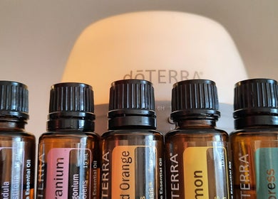 Essential oil bottles at 美足 Michi Massage, Christchurch, Canterbury, NZ, enhance relaxation ambiance.