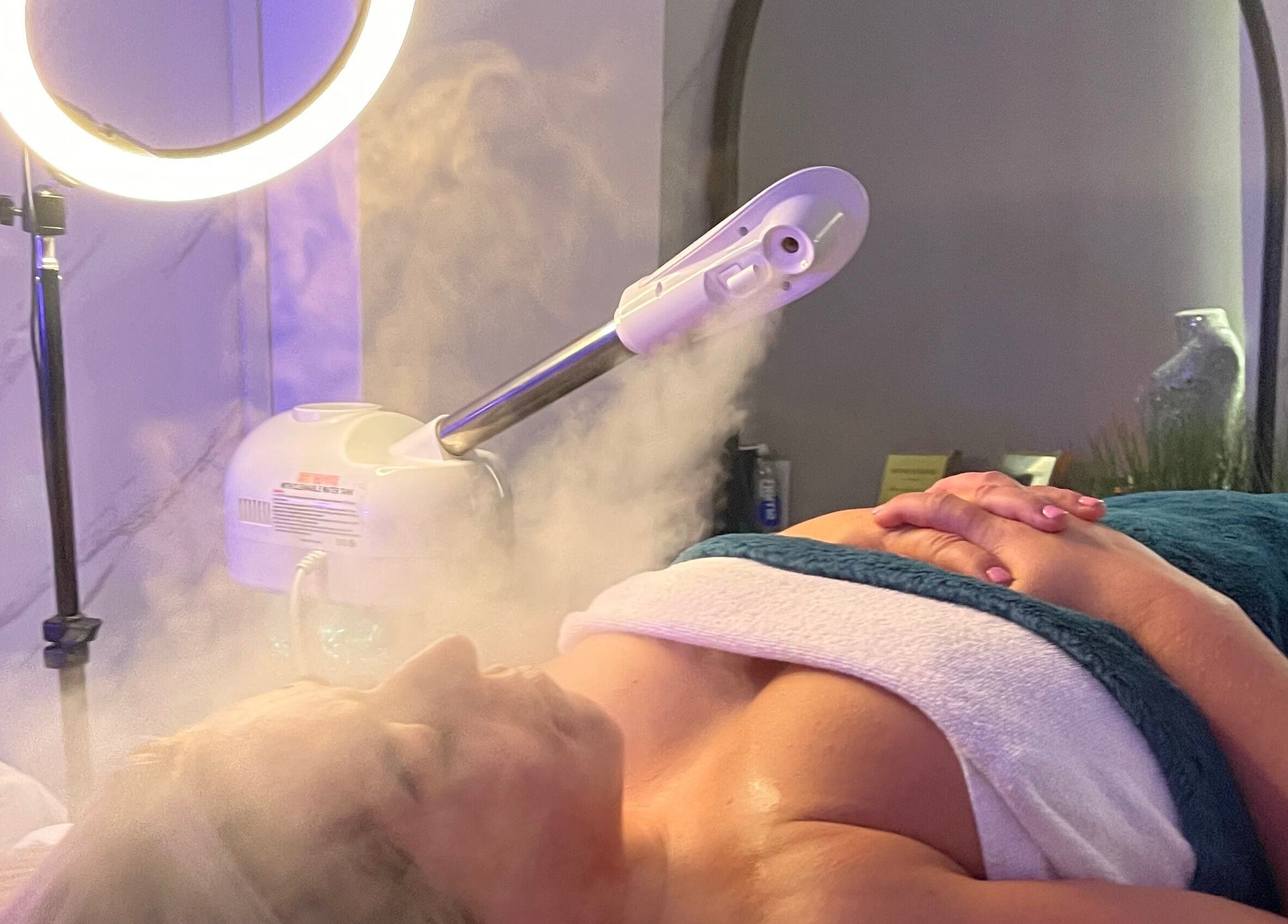 Facial steam treatment at NuBeauty - Sutton Coldfield in The Royal Town of Sutton Coldfield, England, GB.