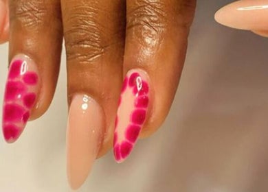 Stylish pink nail art at Nails & Co., Lekki, Lagos, NG.