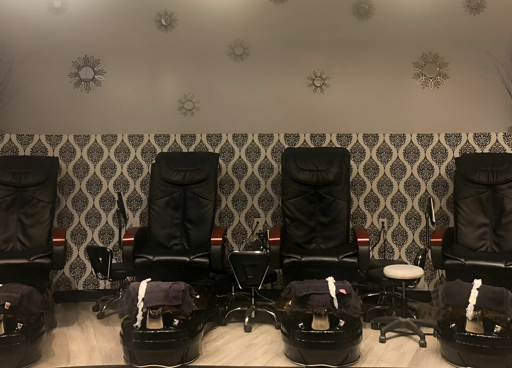Luxury pedicure chairs at Posh Contessa Nails Spa, Burlington, Ontario, CA, offering ultimate relaxation.