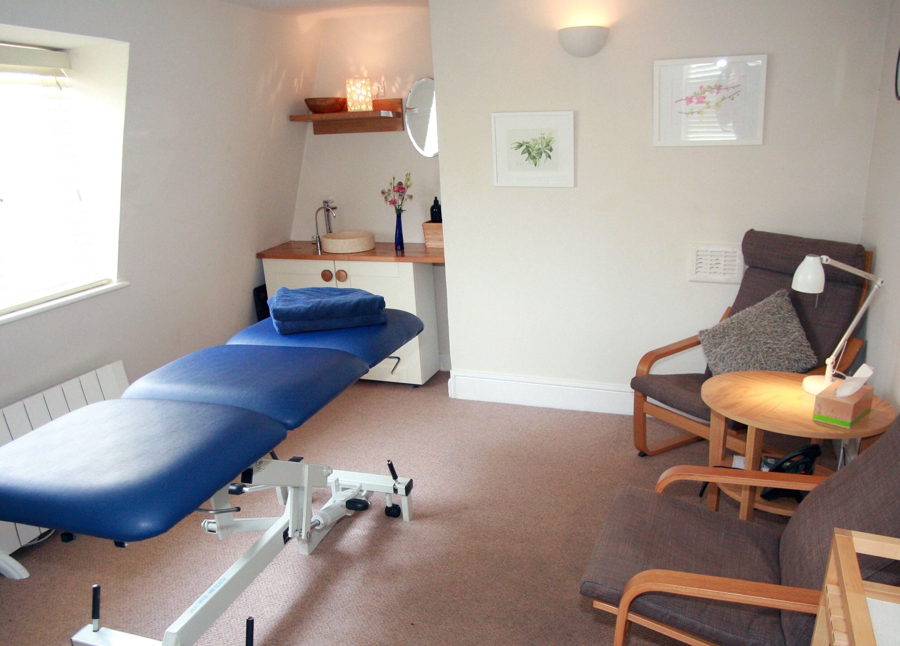 Tranquil therapy room at Bath Natural Remedies (Neal's Yard Remedies Heritage Partner), Bath, England, GB.