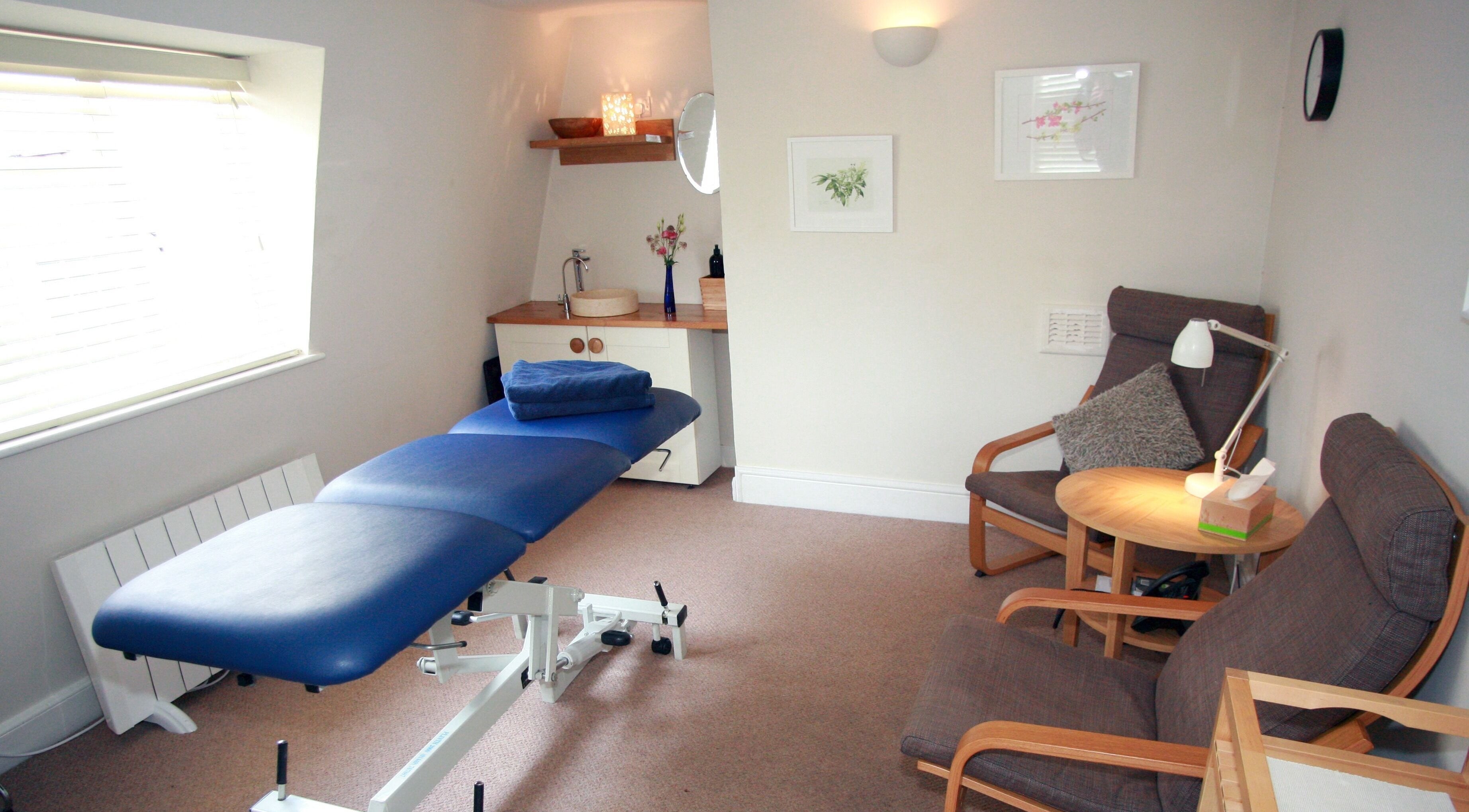 Tranquil therapy room at Bath Natural Remedies (Neal's Yard Remedies Heritage Partner), Bath, England, GB.