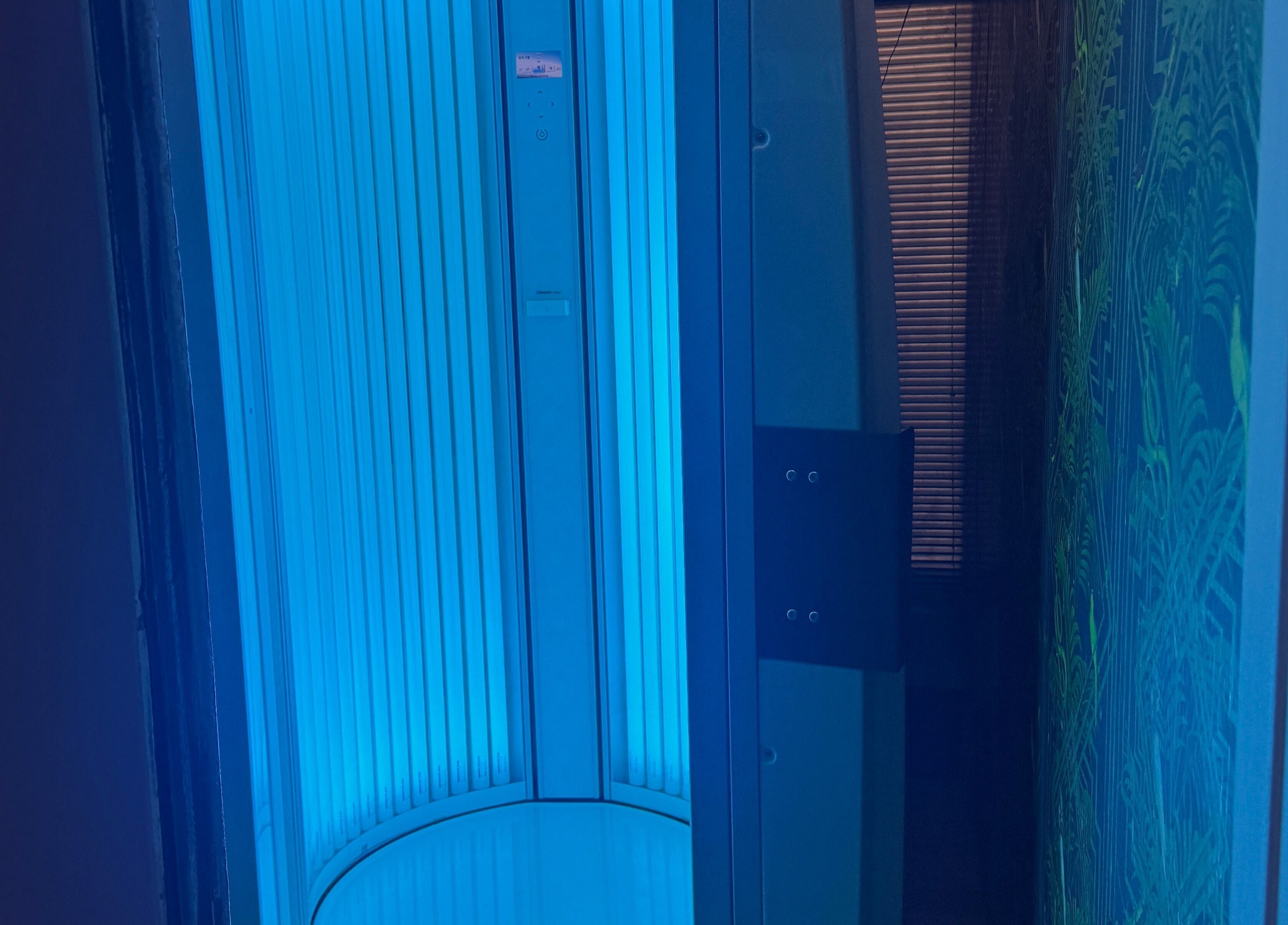 Tanning booth at Glo Tanning & Beauty Salon Newtown, providing premium tanning solutions in Newtown, Wales, GB.