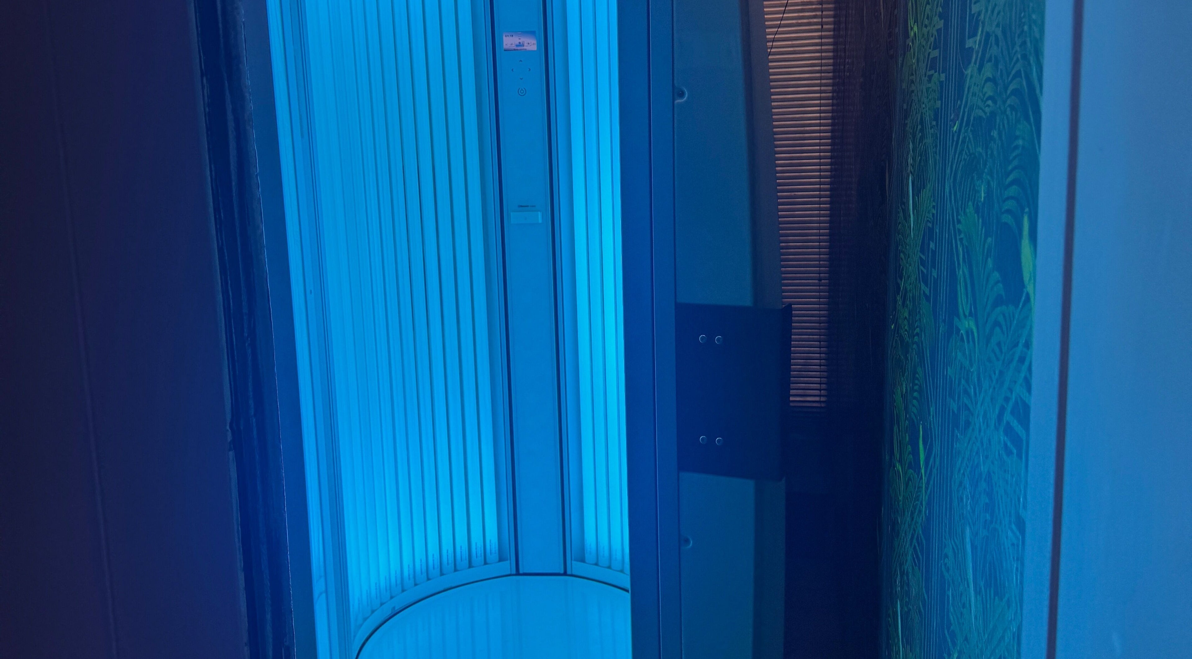 Tanning booth at Glo Tanning & Beauty Salon Newtown, providing premium tanning solutions in Newtown, Wales, GB.