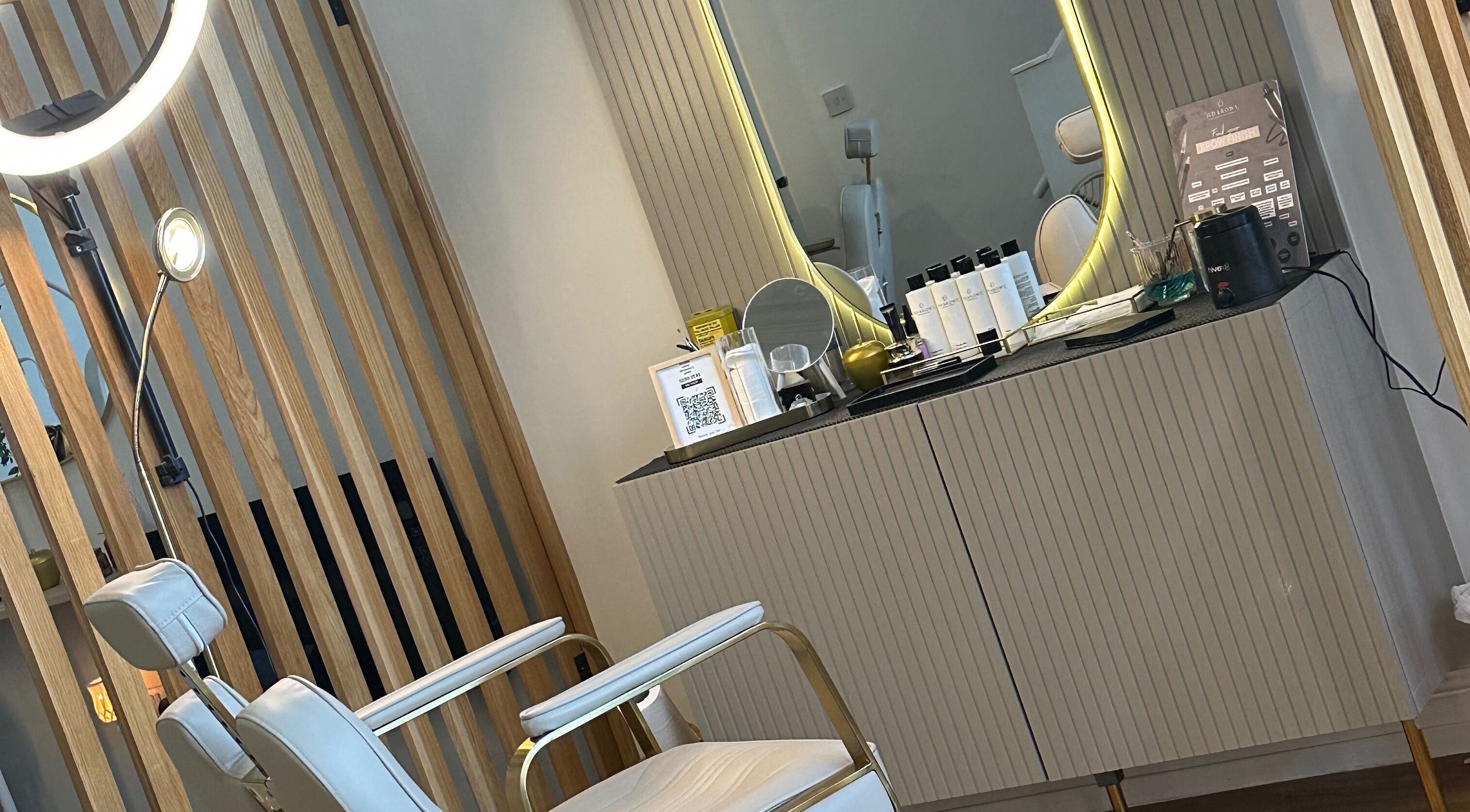 Modern beauty station at The Brow Lounge Aesthetics and Beauty in Bishop Auckland, England, GB.