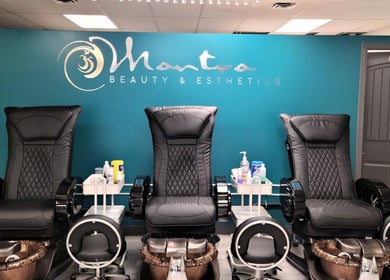 Elegant pedicure chairs at Mantra Beauty & Esthetic, Kamloops, British Columbia, CA.