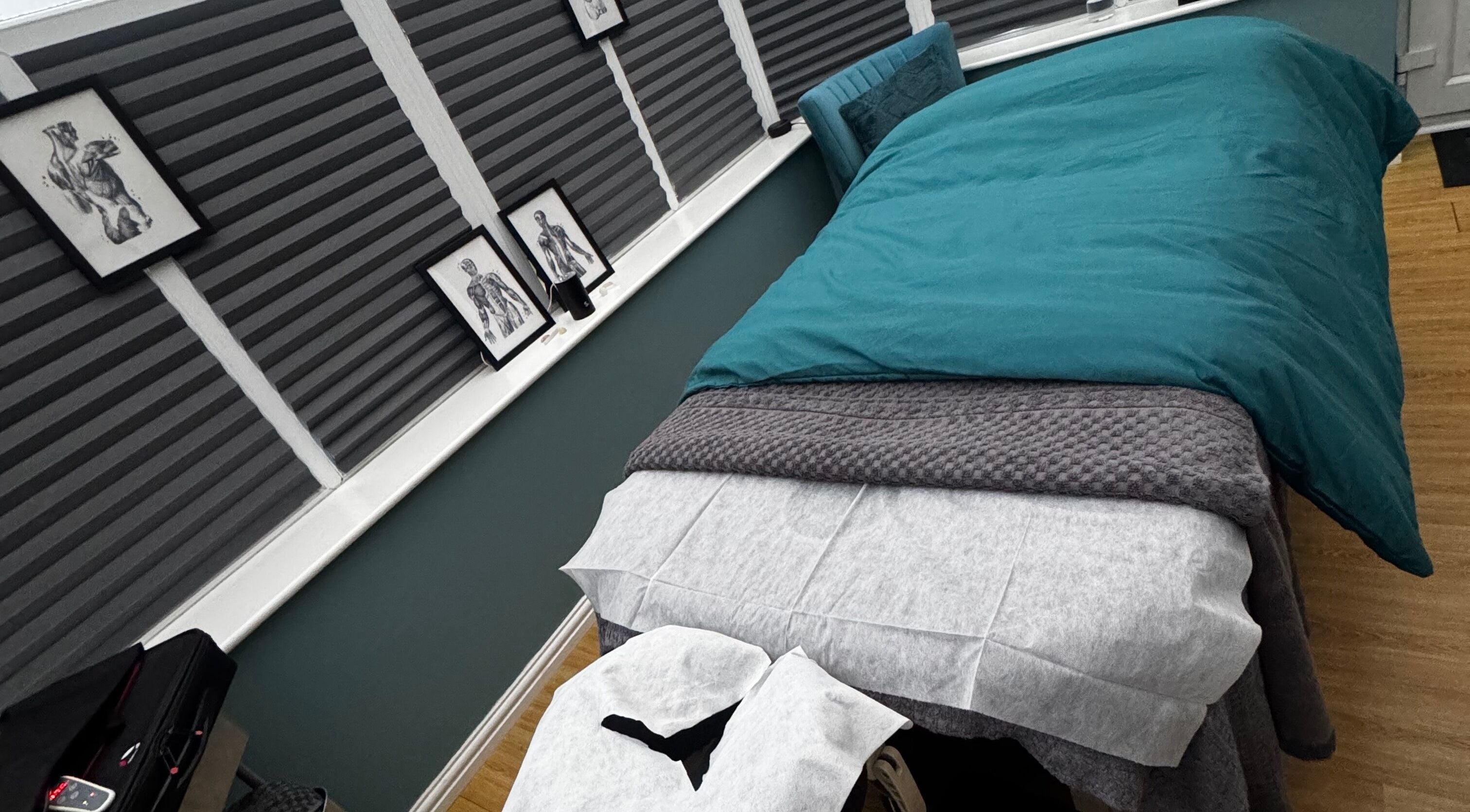 Cozy treatment room at Pure Holistic Therapies, Huddersfield, GB. Perfect for ultimate relaxation and wellness.