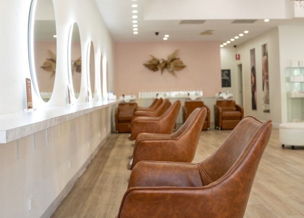 Elegant salon chairs at Black Foxx Hair and Beauty in Charlestown, New South Wales, AU.