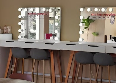 Elegant vanity mirrors at Lashcore | Somerset West, Cape Town, Western Cape, ZA.