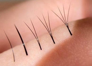 Close-up of precision eyelash extensions at Lashcore | Rondebosch East, Cape Town, Western Cape, ZA.