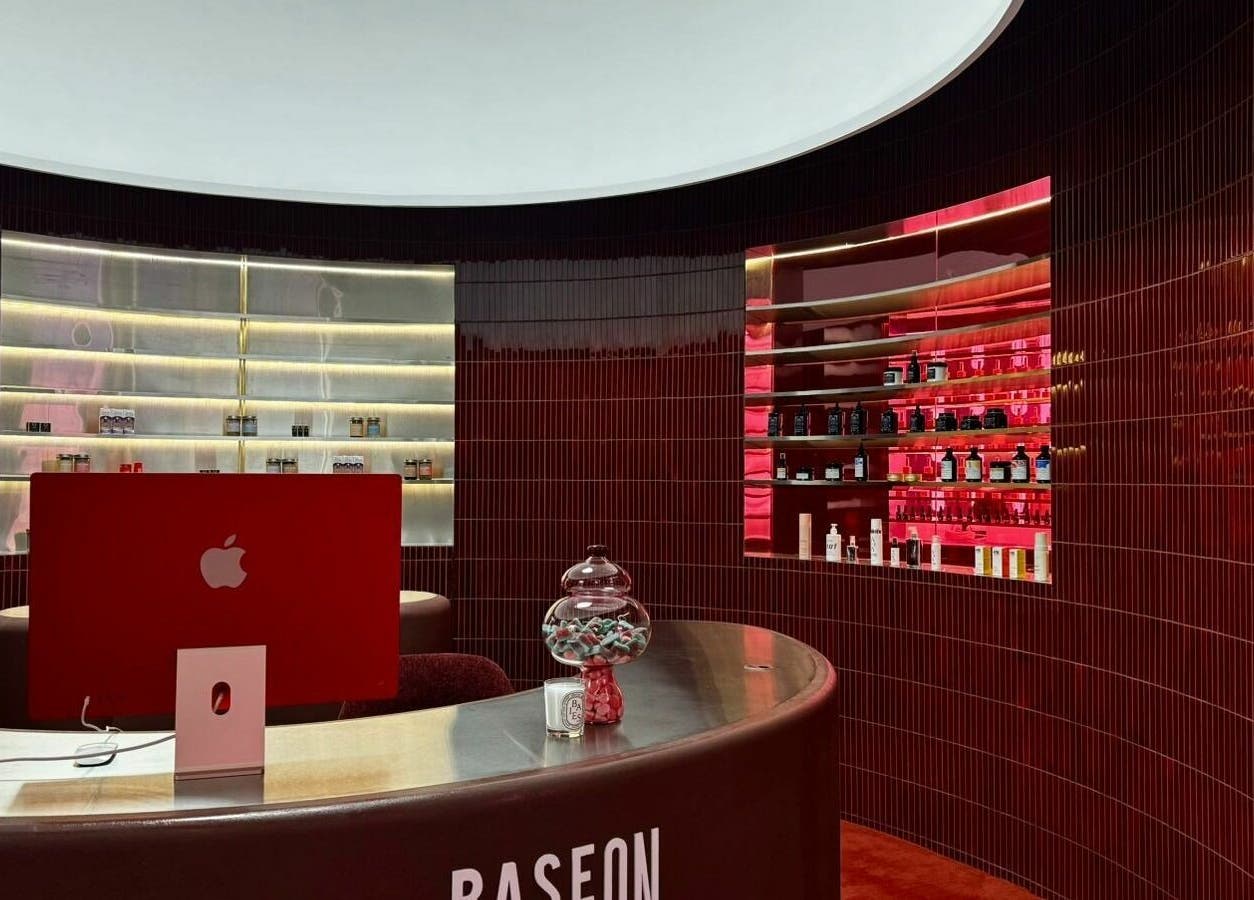 Elegant interior of Base & Boon - Diplomatic Quarter, Riyadh, Riyadh Province, SA with luxurious red decor.