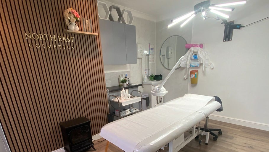 Treatment room at North East Cosmetics Easington Village, Peterlee, England, GB with a modern aesthetic.