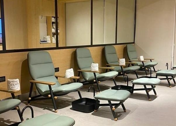 Luxurious pedicure chairs at Raw Beauty Salon, Abu Dhabi, AE for ultimate relaxation and wellness experience.