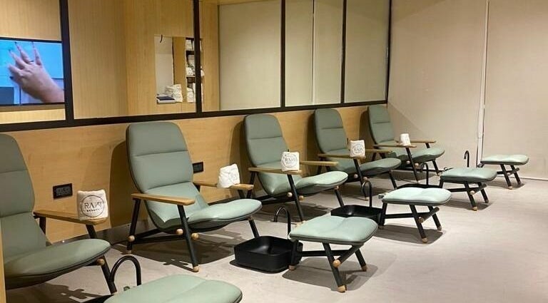 Luxurious pedicure chairs at Raw Beauty Salon, Abu Dhabi, AE for ultimate relaxation and wellness experience.