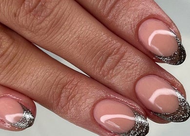 Elegant glitter nail design by Amylee Whitehouse - Nail Artist and Trainer in Chesterfield, England, GB.