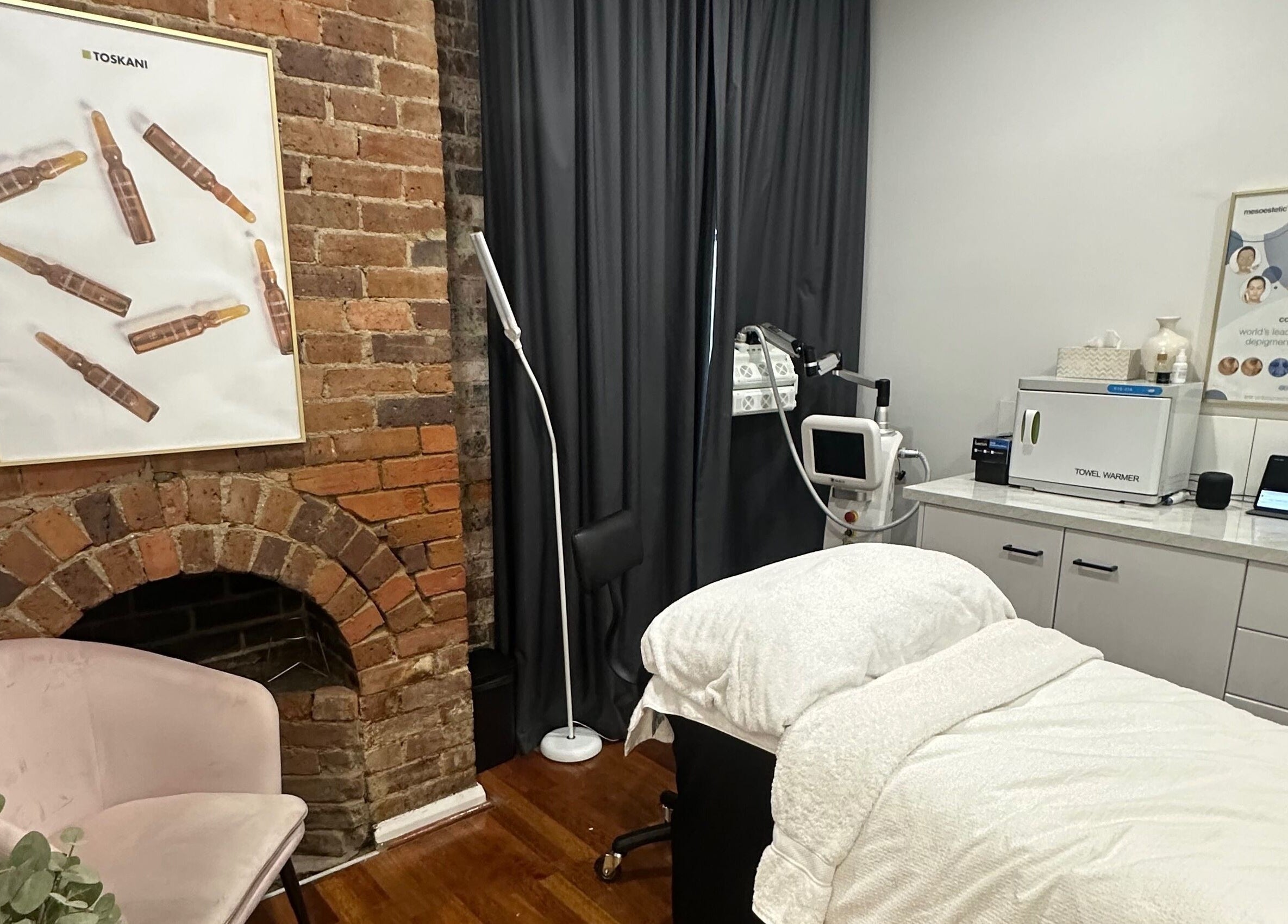 Inviting beauty treatment room at Brows Australia - Launceston, Tasmania, AU with cozy decor and modern equipment.