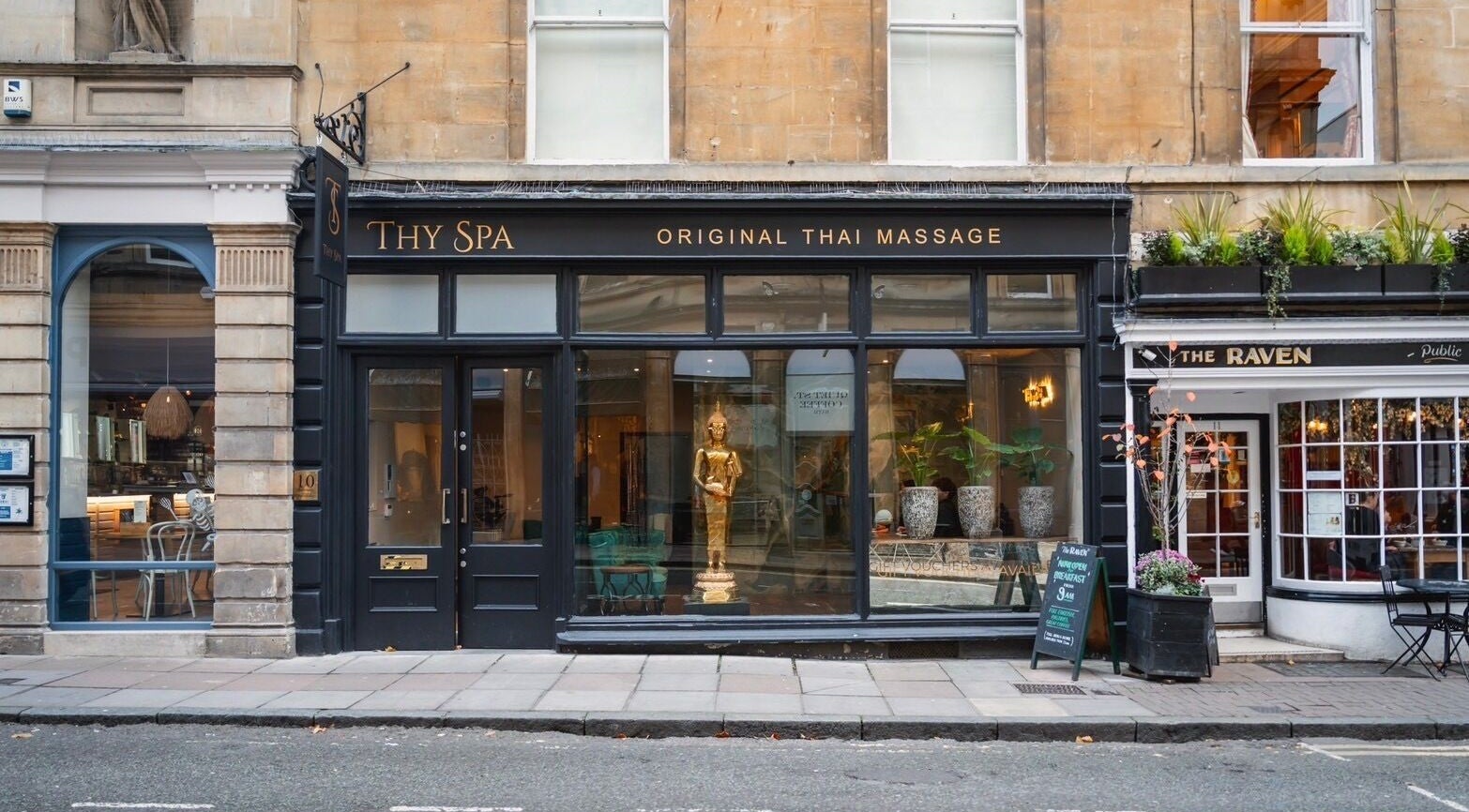 Elegant facade of Thy Spa Bath in Bath, England, GB, showcasing original Thai massage offerings.