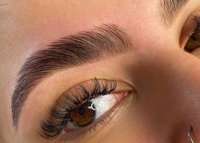Close-up of perfectly shaped eyebrows and lashes at Muse - Ballyclare, Ballyclare, Northern Ireland, GB.