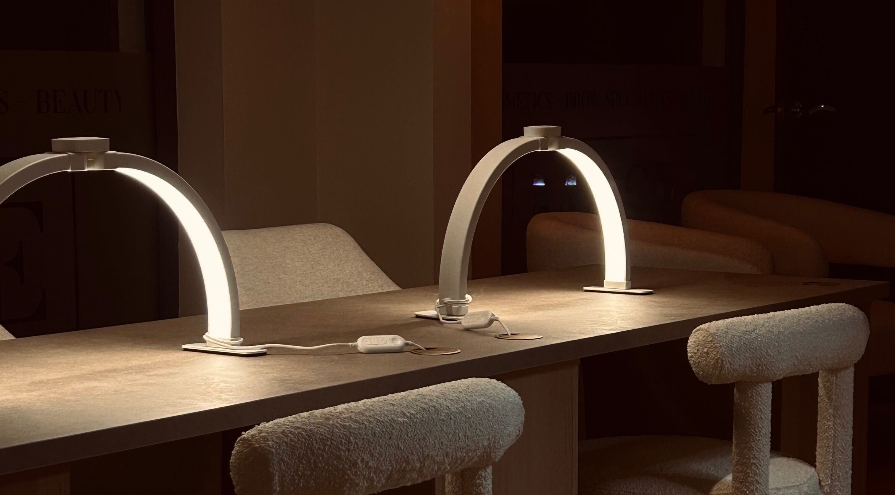 Modern nail station with minimalist lighting at Muse - Ballyclare, Ballyclare, Northern Ireland, GB.