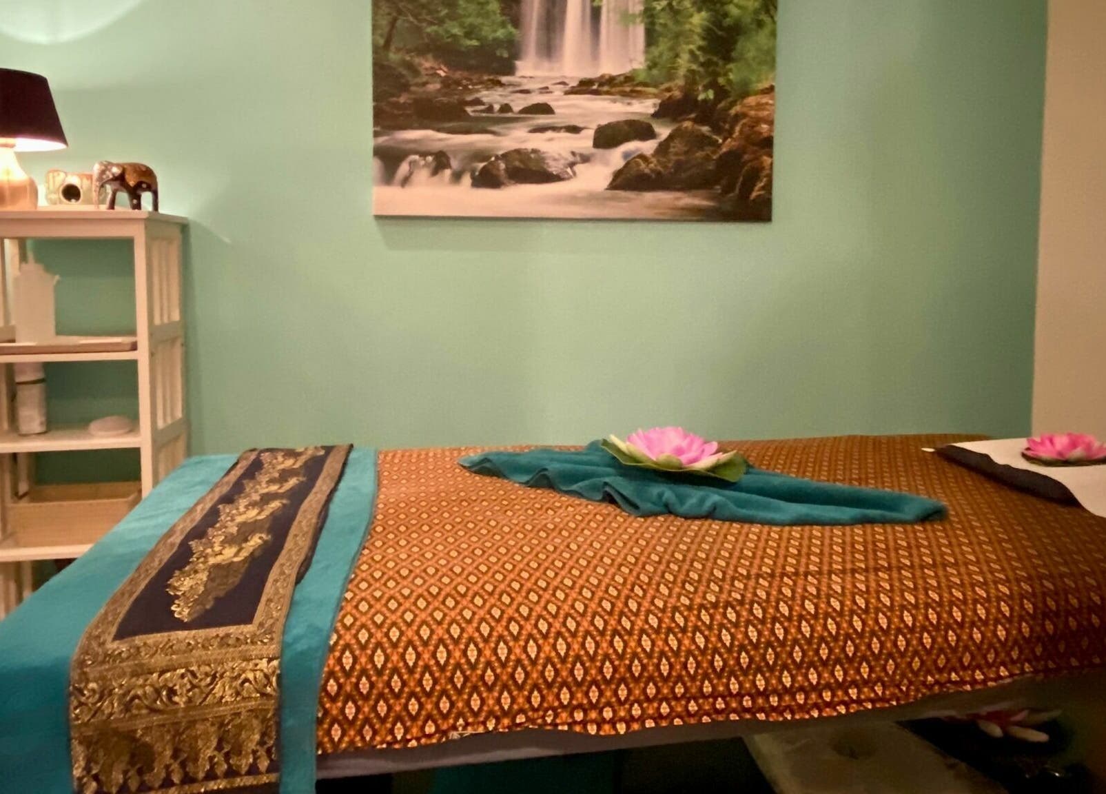 Relaxing massage room at Sawadee Hamilton with serene decor in Hamilton, New South Wales, AU.