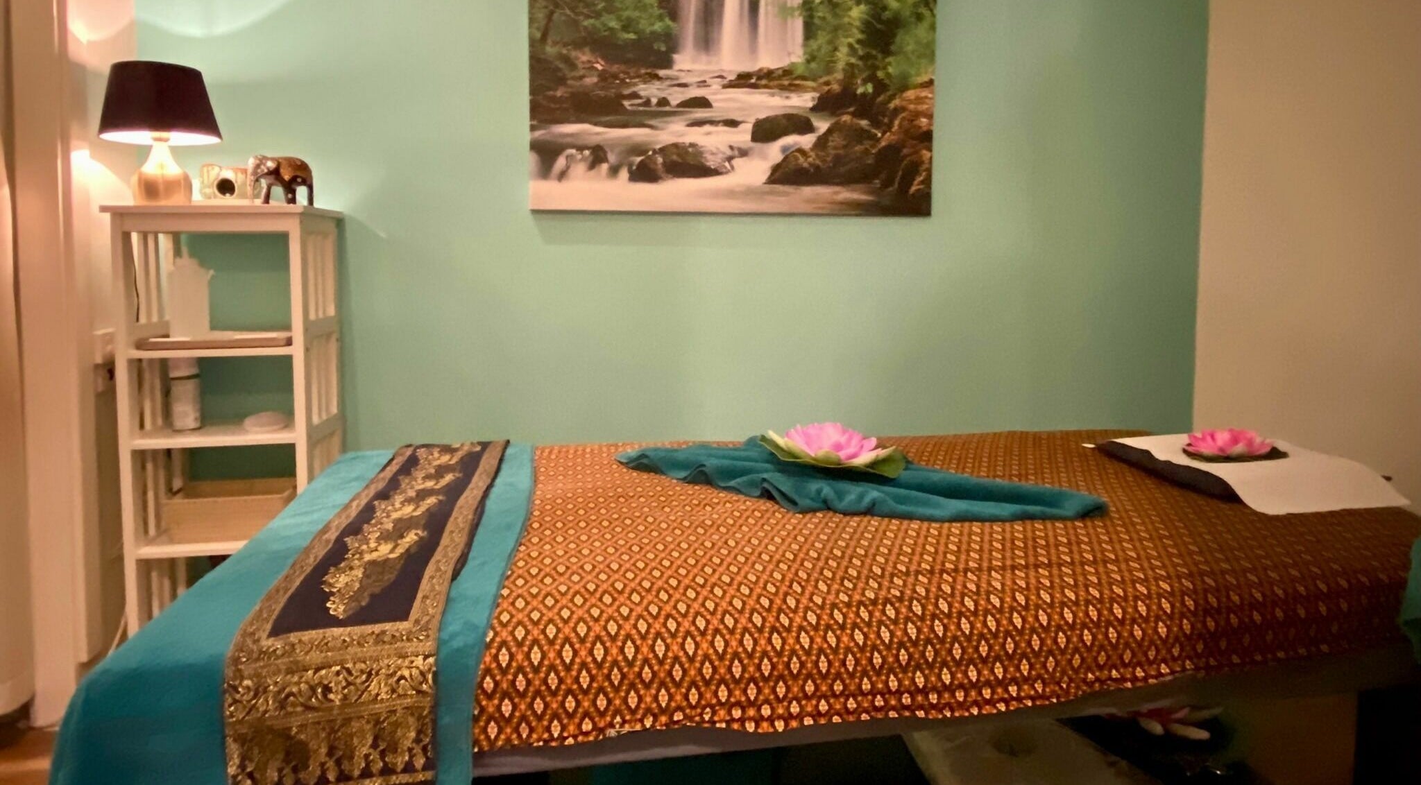 Relaxing massage room at Sawadee Hamilton with serene decor in Hamilton, New South Wales, AU.