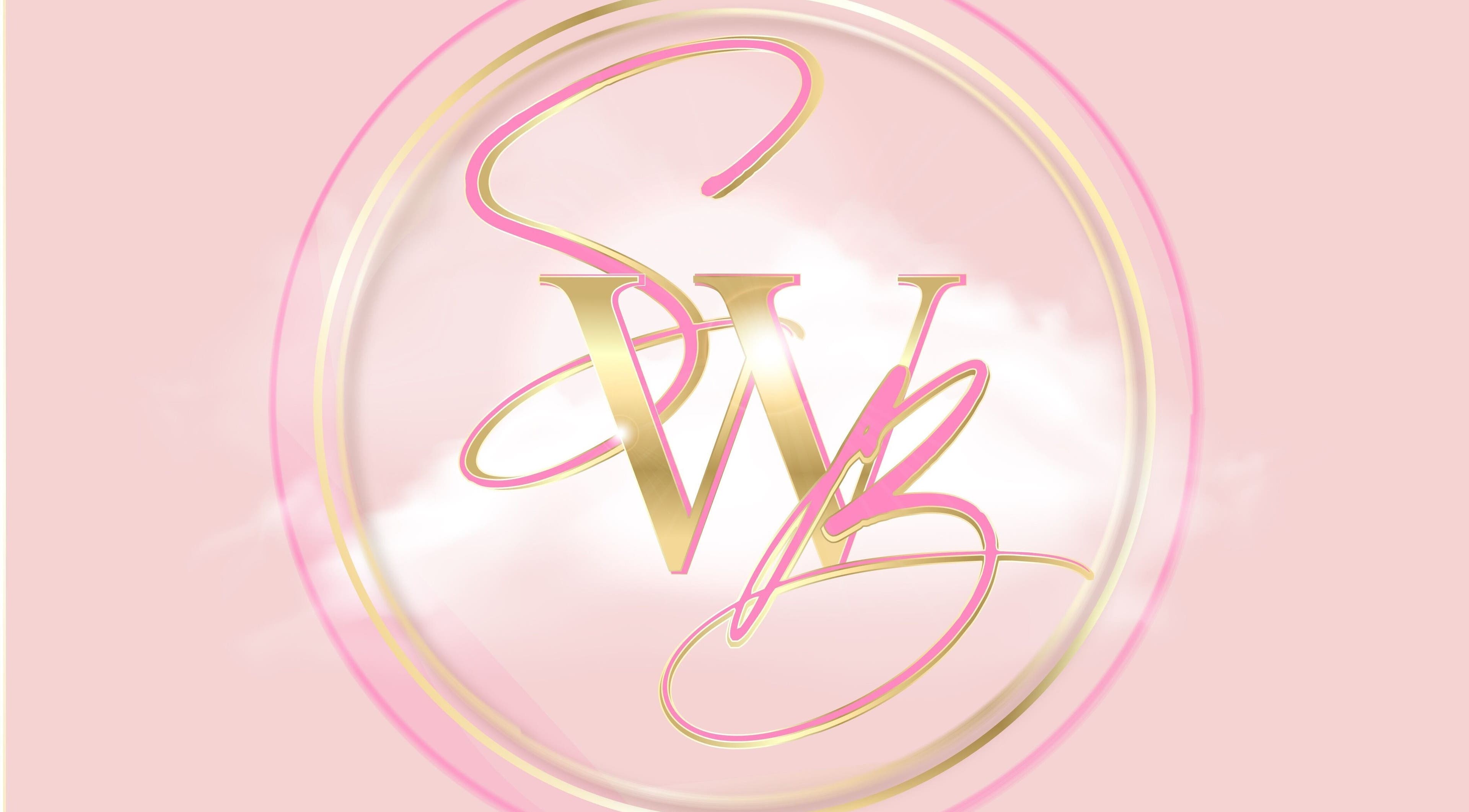 Sophies Wowbrows logo with pink and gold monogram, Selsey, England, GB.