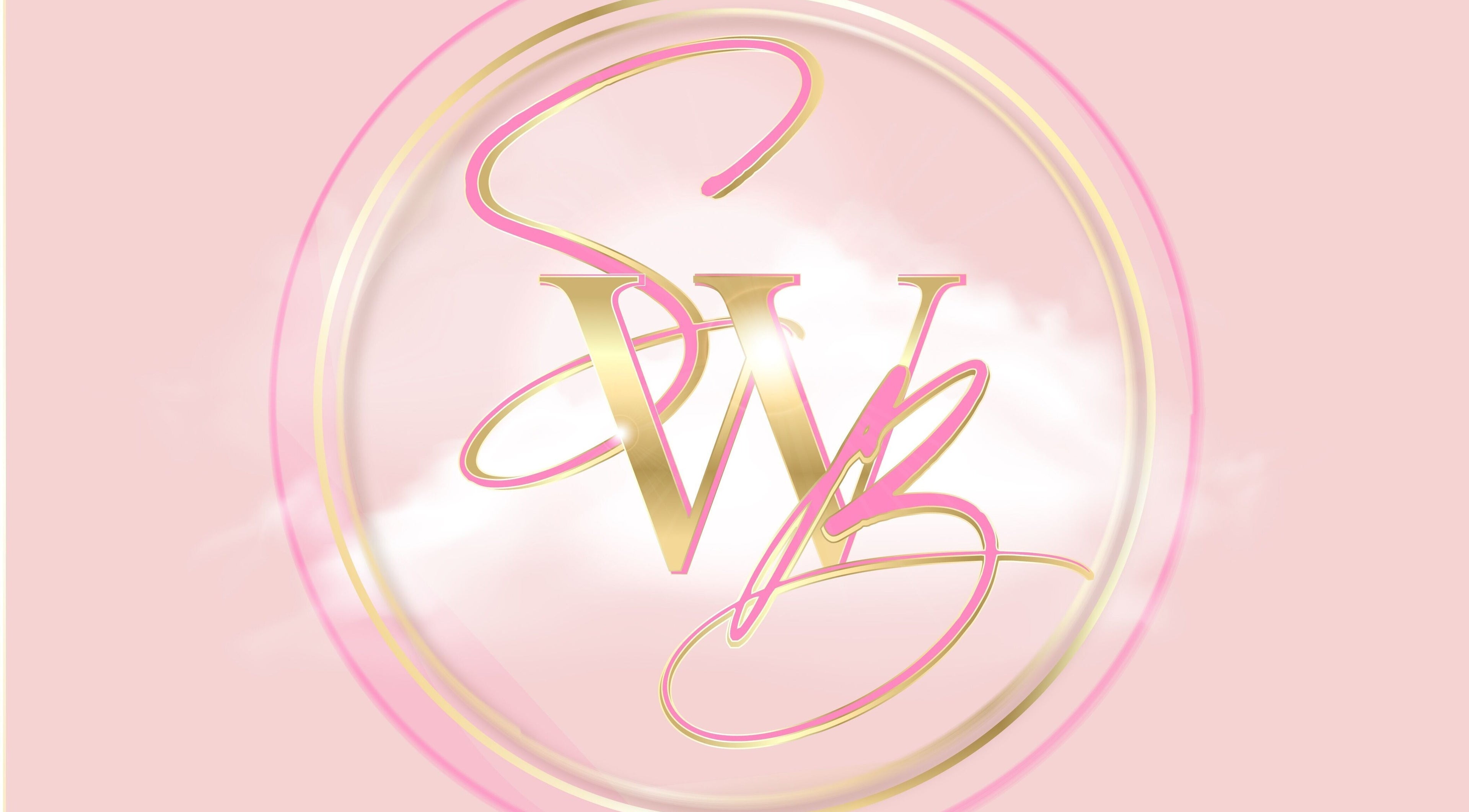 Sophies Wowbrows logo with pink and gold monogram, Selsey, England, GB.