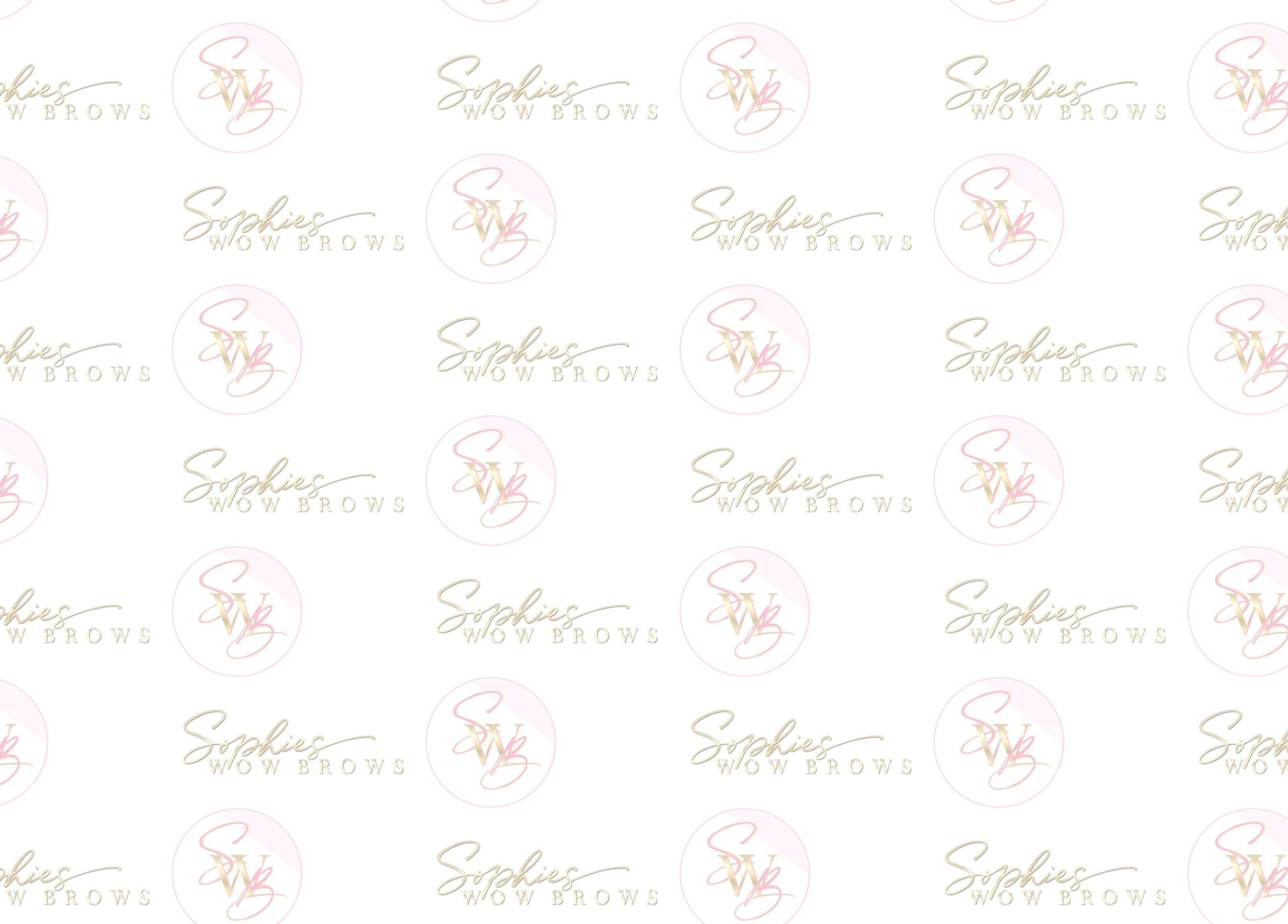 Sophies Wowbrows logo pattern in Selsey, England, GB, showcasing elegant branding.