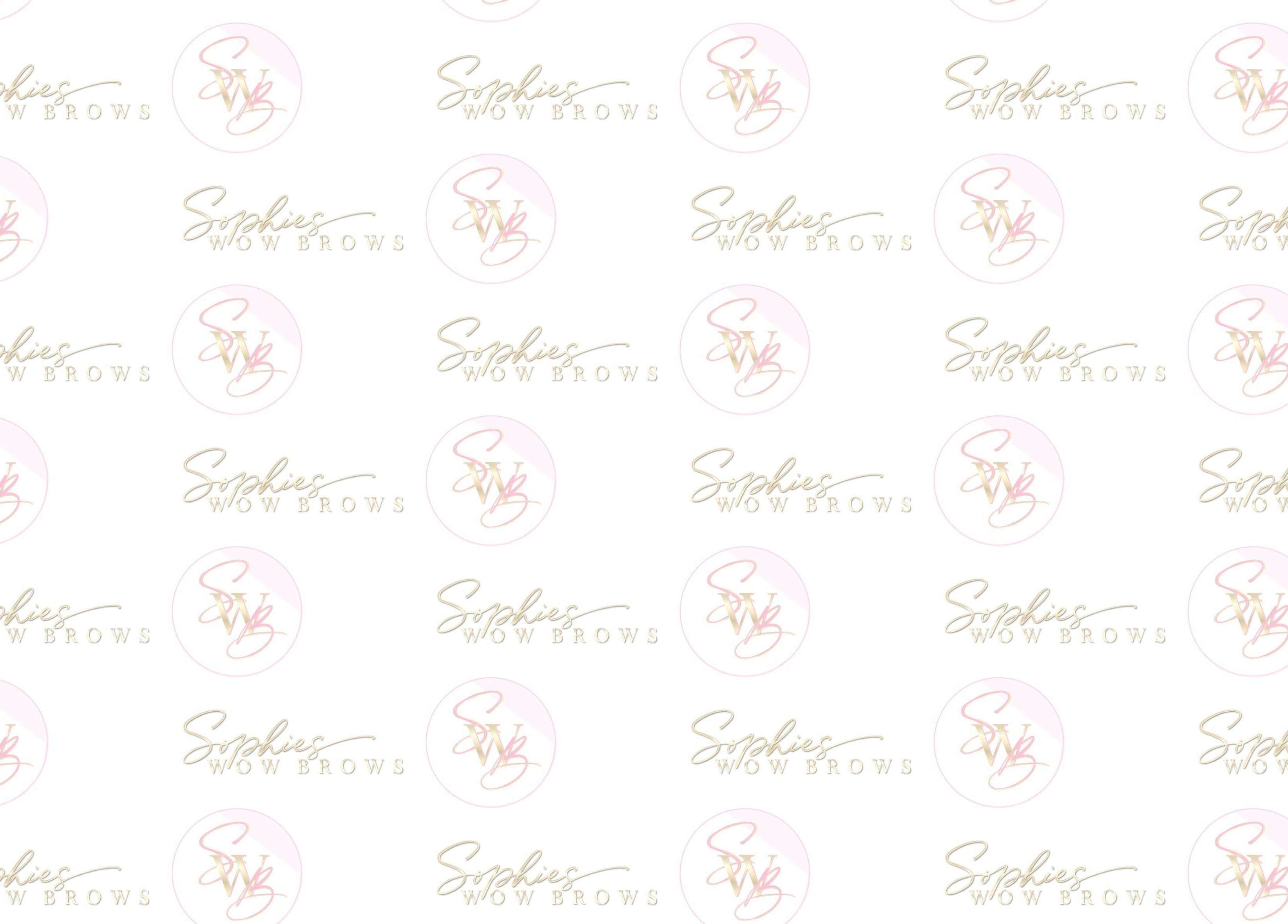Sophies Wowbrows logo pattern in Selsey, England, GB, showcasing elegant branding.