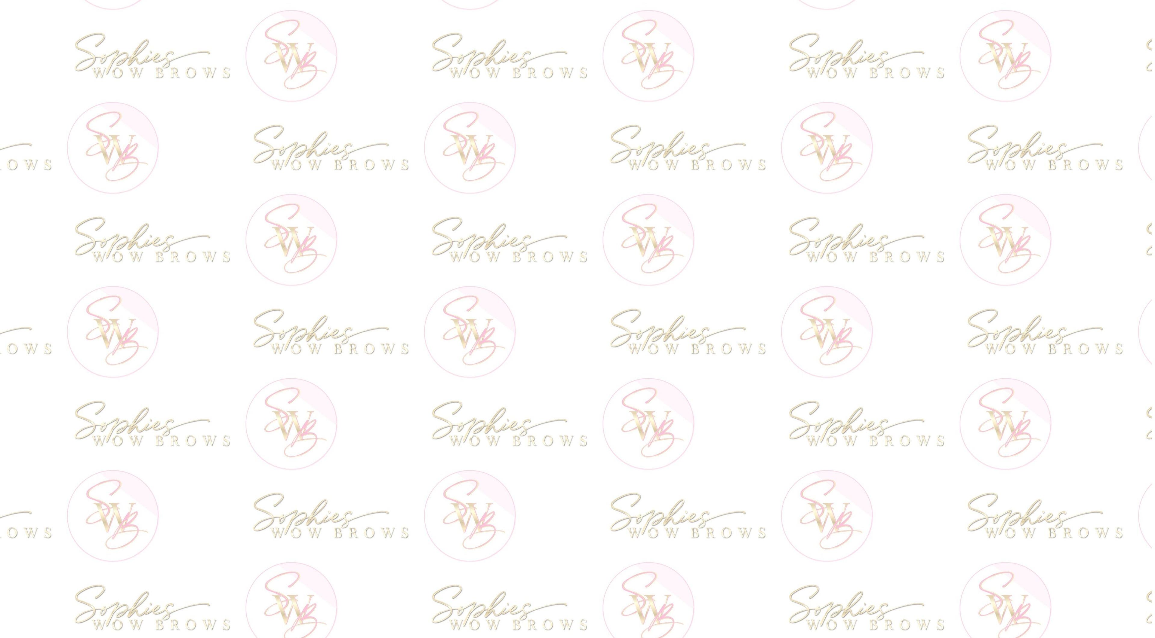Sophies Wowbrows logo pattern in Selsey, England, GB, showcasing elegant branding.