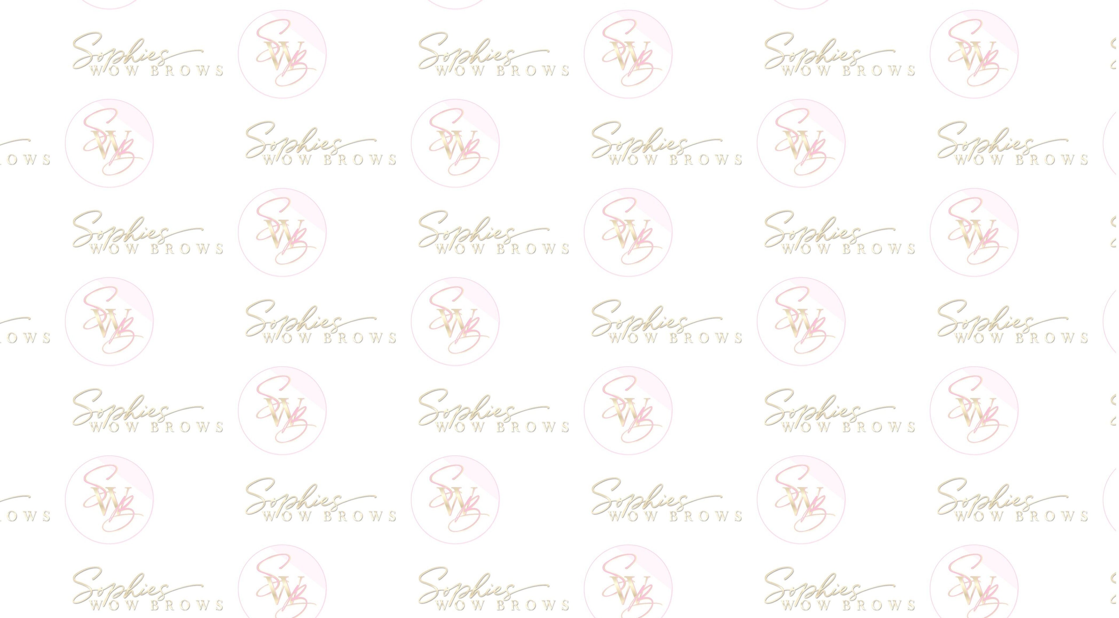Sophies Wowbrows logo pattern in Selsey, England, GB, showcasing elegant branding.