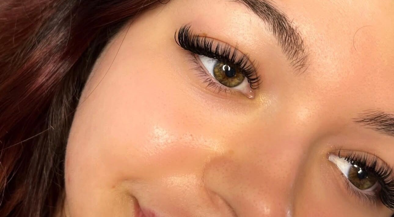 Close-up of expertly styled lashes at Finesse Lash and Beauty, Oshawa, Ontario, CA.