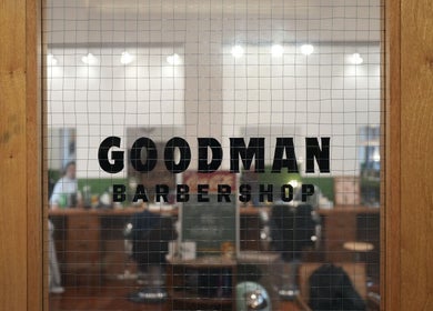 Interior view through the door of Goodman Barber Shop (Causeway Bay), Hong Kong Island, HK.