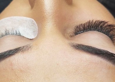 Eyelash extensions at Base Coat Melkbos in Cape Town, Western Cape, ZA, showcasing a flawless beauty service.