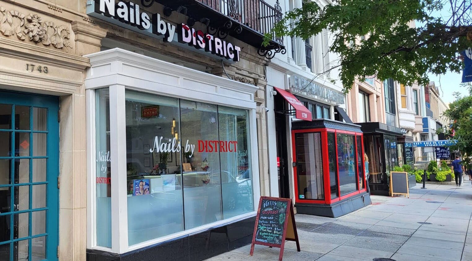District Nails storefront in Washington D.C, showcasing elegant design at District of Columbia, US.