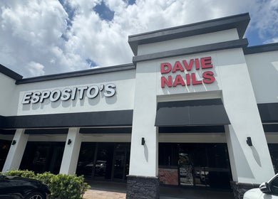 Front view of Davie Nails located in Davie, Florida, US showcasing sleek modern design.