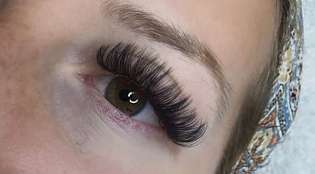 Close-up of eyelash extensions at Lashpot, Folkestone, England, GB showcasing professional lash artistry.