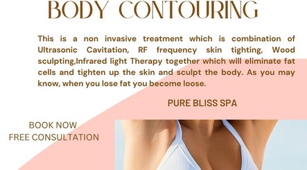 Body contouring treatment at Pure Bliss Spa in Brantford, Canada, CA with consultation details.