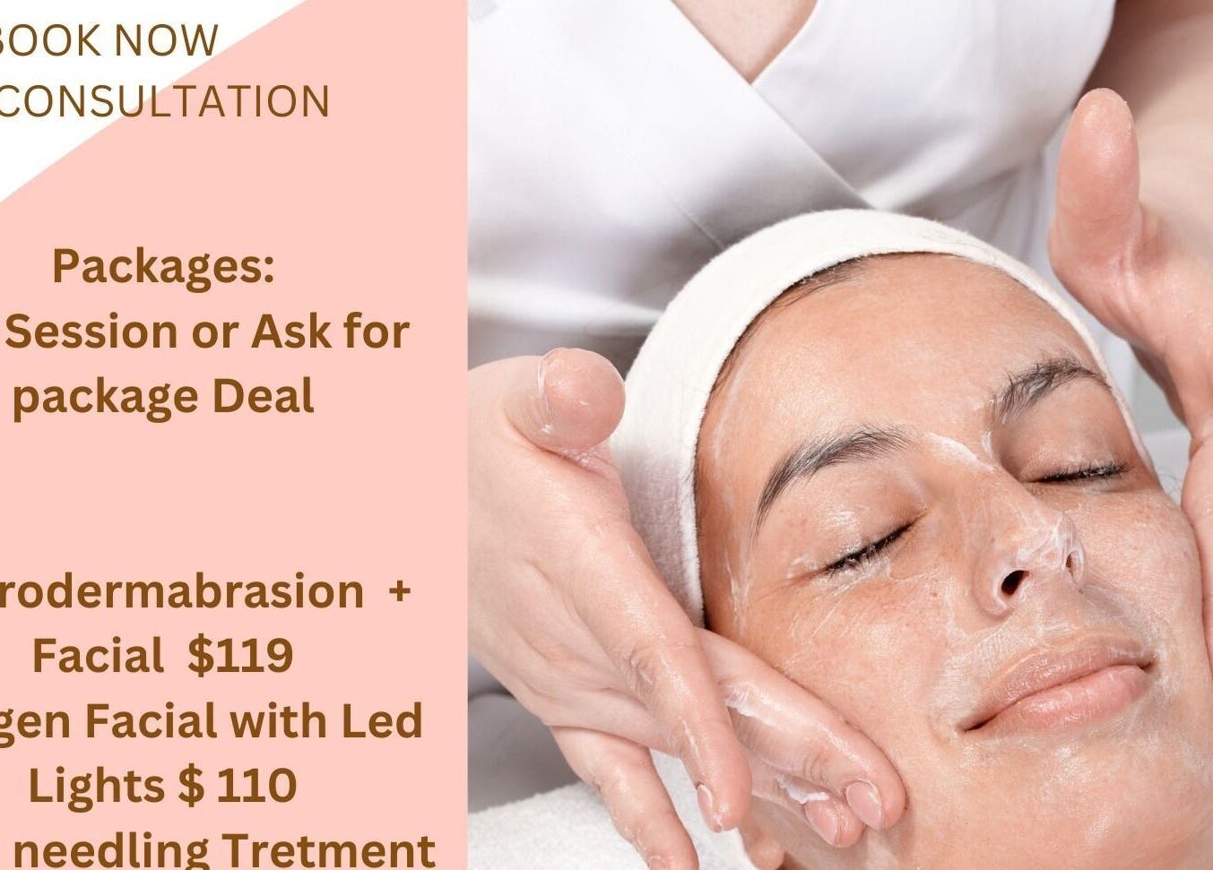 Relaxing facial treatment at Pure Bliss Spa, Brantford, Canada. Experience rejuvenation and wellness.