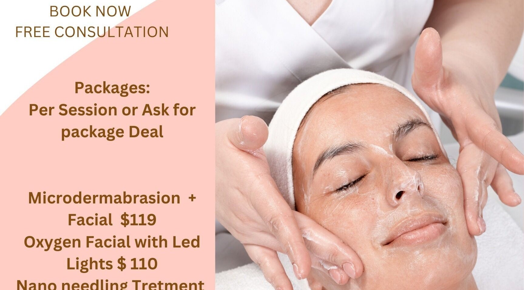 Relaxing facial treatment at Pure Bliss Spa, Brantford, Canada. Experience rejuvenation and wellness.