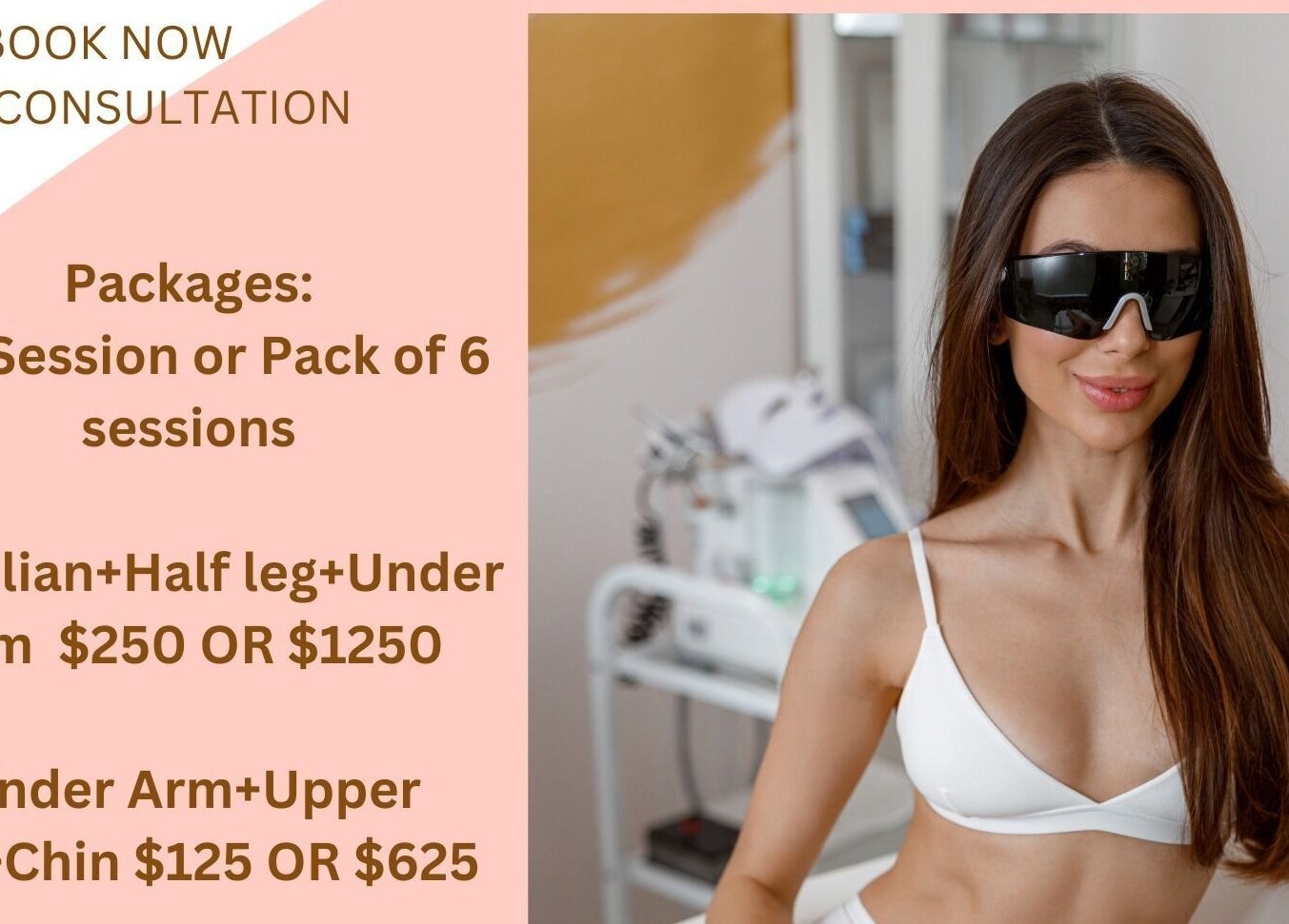 Professional laser hair removal consultation at Pure Bliss Spa, Brantford, Canada, CA. Book now for free session.