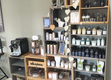 Elegant display of beauty products at Tanak Design / Hair by Nick Ashley, Pretoria, Gauteng, ZA.