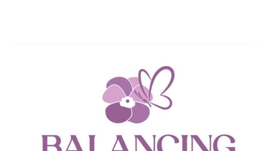 Balancing Touch Complementary Therapies logo with purple floral design in Risca, Wales, GB.