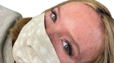 Close-up of a woman's eyes showcasing eyelash extensions at Soft Heart Studios, Ottawa, Ontario, CA.