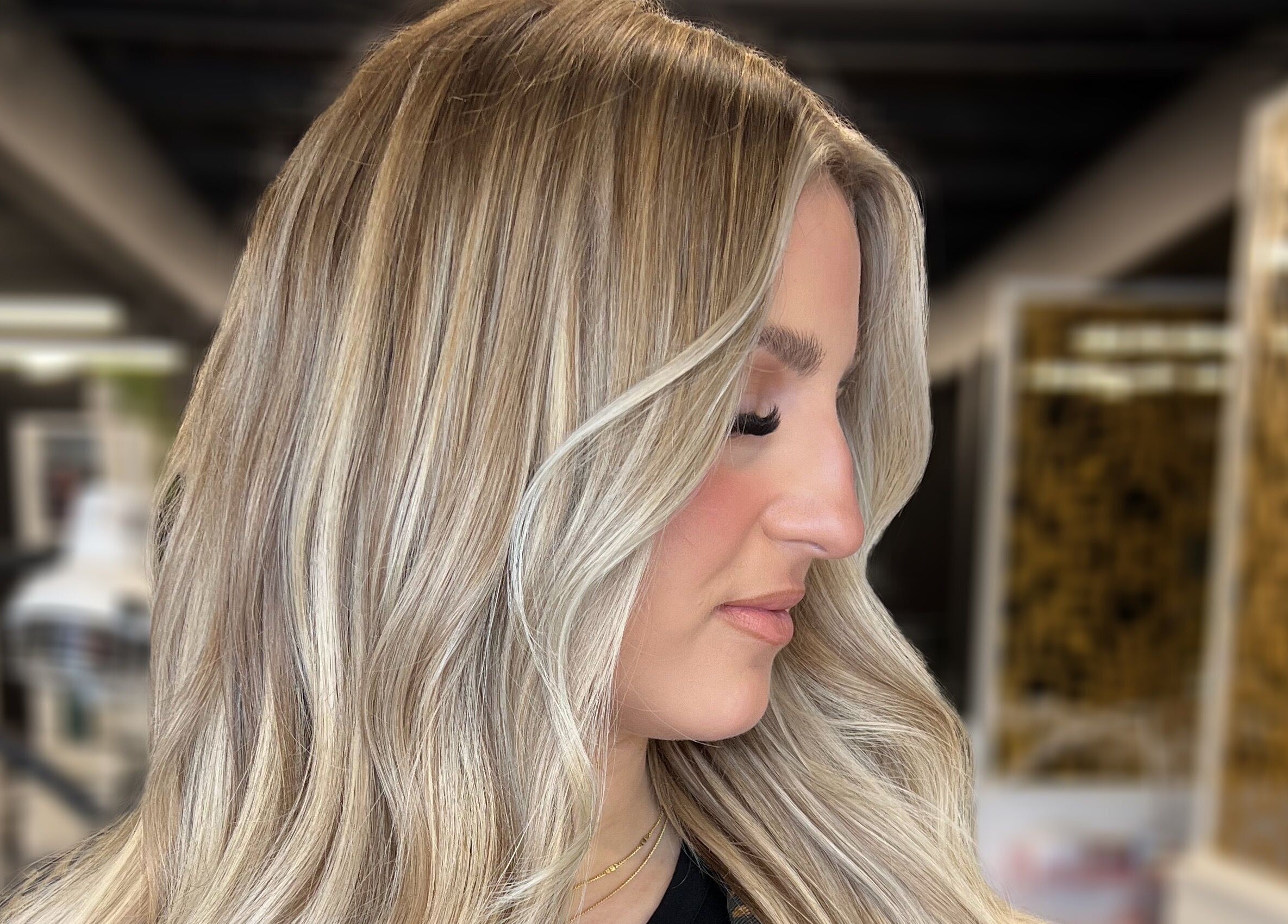Beautiful blonde hair styled at Paige at Chic, Moose Jaw, Saskatchewan, CA.