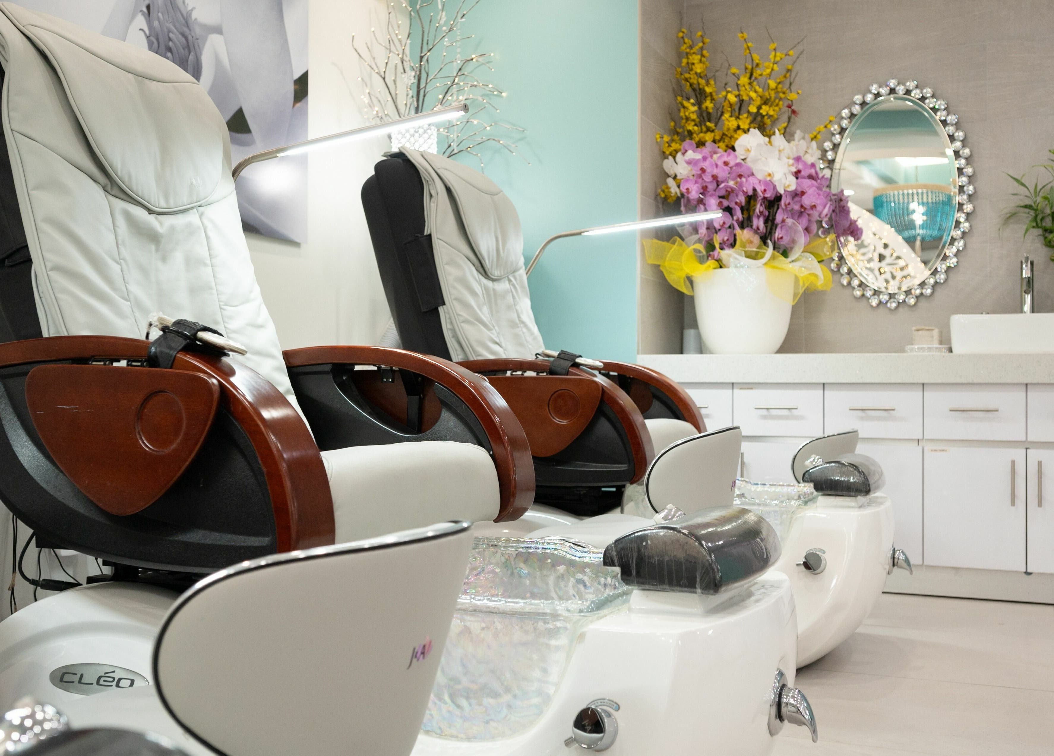 Luxurious pedicure chairs at The Nail Bar Los Altos, Los Altos, California, US, offering ultimate relaxation.